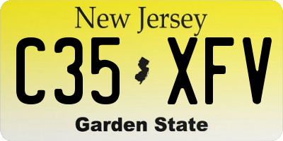NJ license plate C35XFV