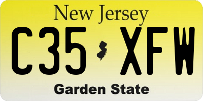 NJ license plate C35XFW