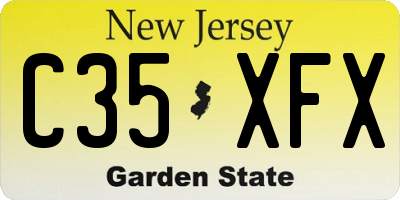 NJ license plate C35XFX