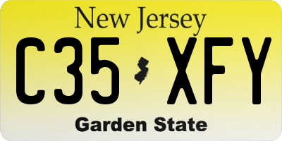 NJ license plate C35XFY