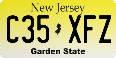 NJ license plate C35XFZ