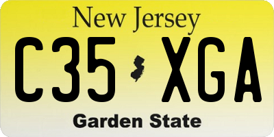 NJ license plate C35XGA