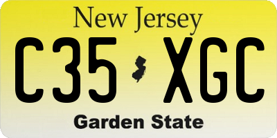 NJ license plate C35XGC