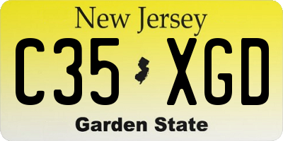 NJ license plate C35XGD