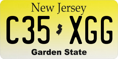 NJ license plate C35XGG