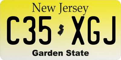 NJ license plate C35XGJ