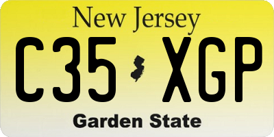 NJ license plate C35XGP