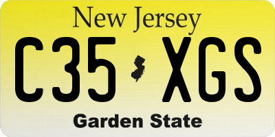 NJ license plate C35XGS