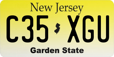 NJ license plate C35XGU