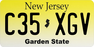 NJ license plate C35XGV