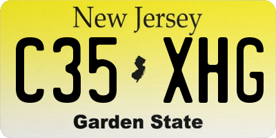 NJ license plate C35XHG