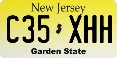 NJ license plate C35XHH