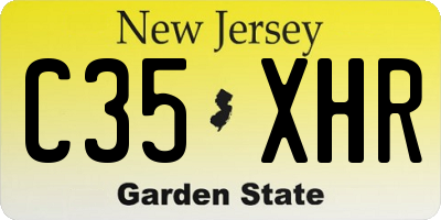 NJ license plate C35XHR