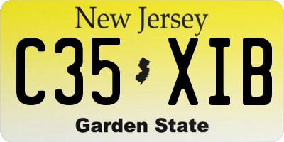 NJ license plate C35XIB