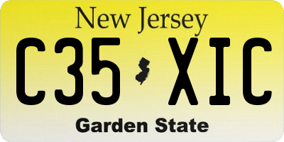 NJ license plate C35XIC