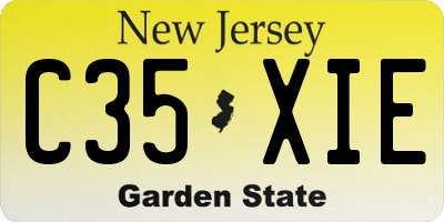 NJ license plate C35XIE