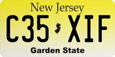 NJ license plate C35XIF