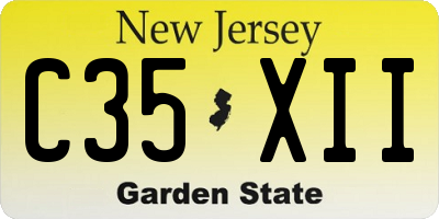 NJ license plate C35XII