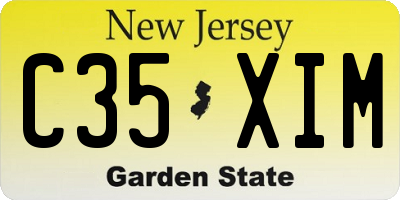 NJ license plate C35XIM