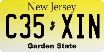 NJ license plate C35XIN