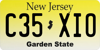 NJ license plate C35XIO