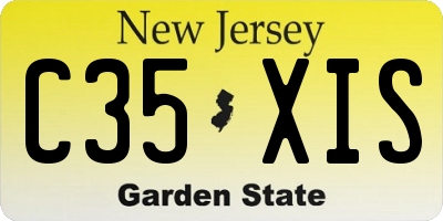 NJ license plate C35XIS