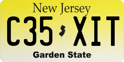 NJ license plate C35XIT