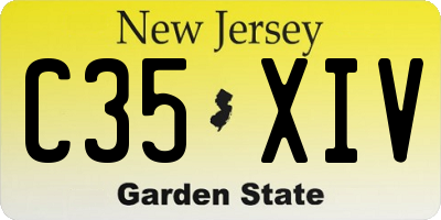 NJ license plate C35XIV