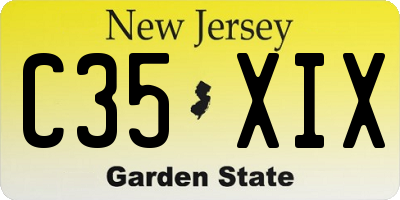 NJ license plate C35XIX