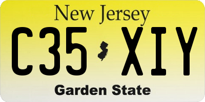 NJ license plate C35XIY