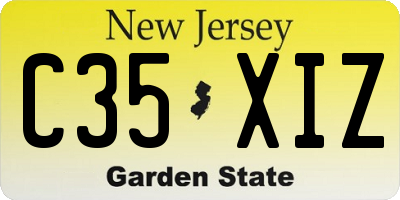 NJ license plate C35XIZ