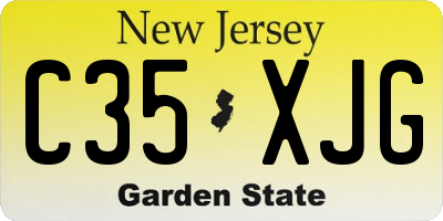 NJ license plate C35XJG