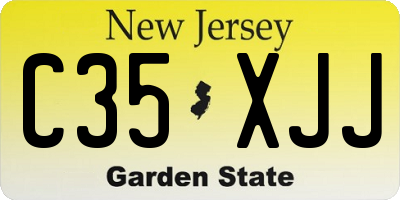 NJ license plate C35XJJ