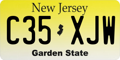 NJ license plate C35XJW