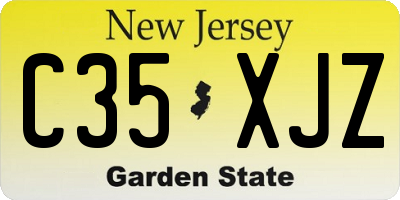 NJ license plate C35XJZ