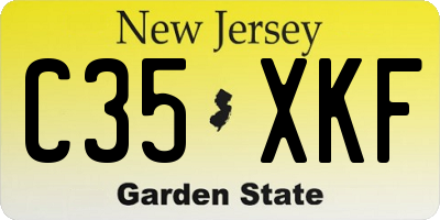 NJ license plate C35XKF