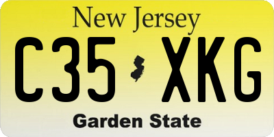 NJ license plate C35XKG