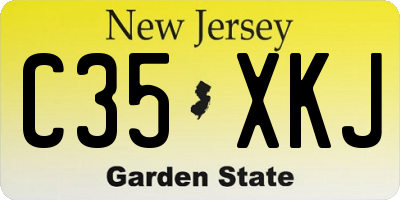 NJ license plate C35XKJ