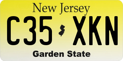 NJ license plate C35XKN