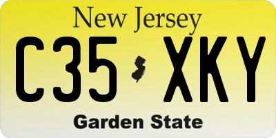 NJ license plate C35XKY