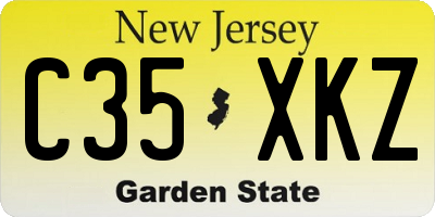 NJ license plate C35XKZ