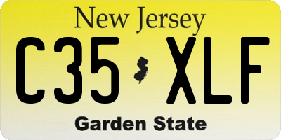 NJ license plate C35XLF