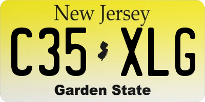 NJ license plate C35XLG