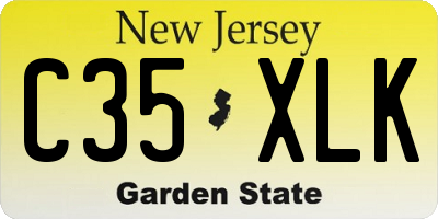 NJ license plate C35XLK