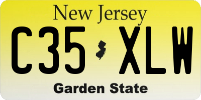NJ license plate C35XLW