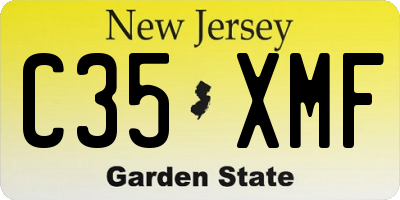 NJ license plate C35XMF