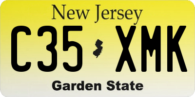 NJ license plate C35XMK