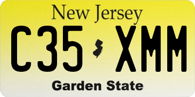 NJ license plate C35XMM