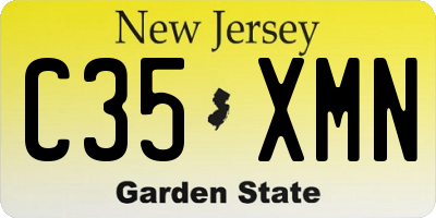 NJ license plate C35XMN