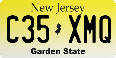 NJ license plate C35XMQ